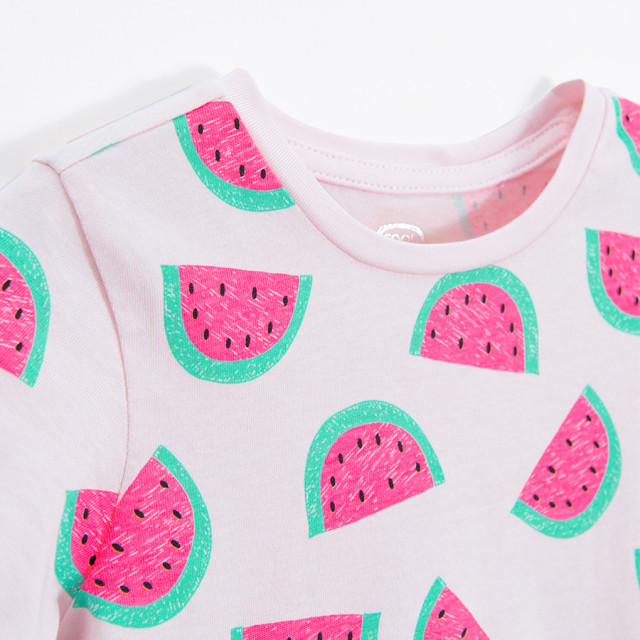 Рокля с къс ръкав, цвят: Розов