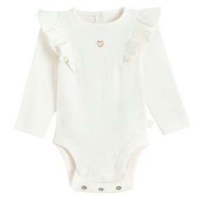 Боди с дълъг ръкав, цвят: Бял