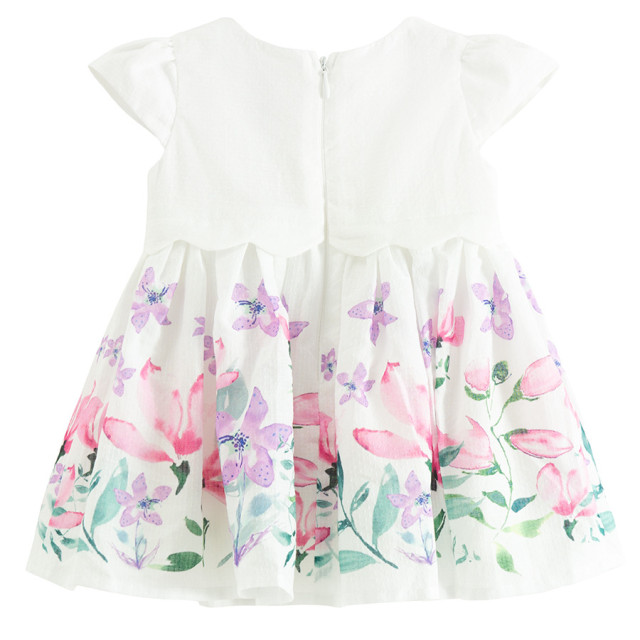 Рокля с къс ръкав, цвят: Кремав