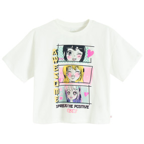 Тениска с къс ръкав, цвят: Бял