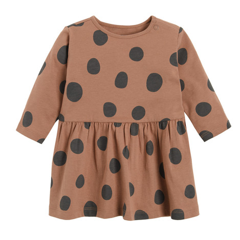 Рокля с дълъг ръкав, цвят: Кафяв