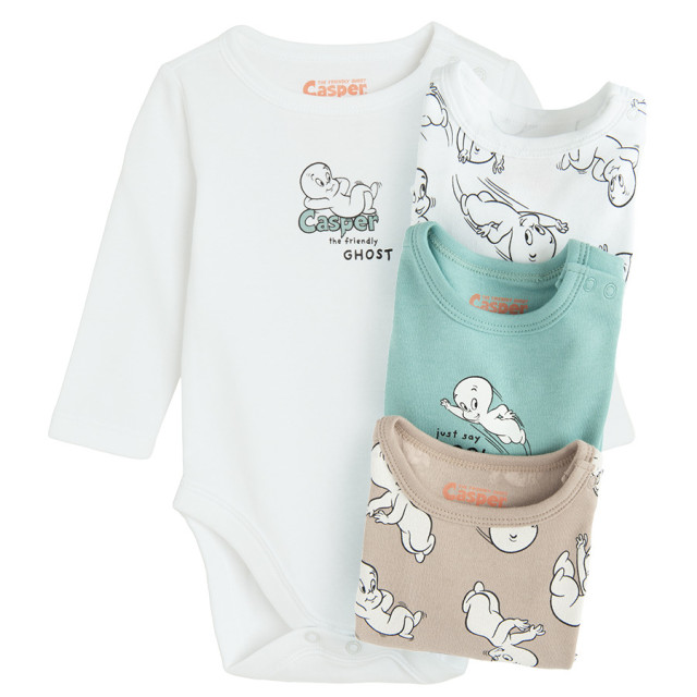 Боди с дълъг ръкав 4бр. CASPER, цвят: Микс