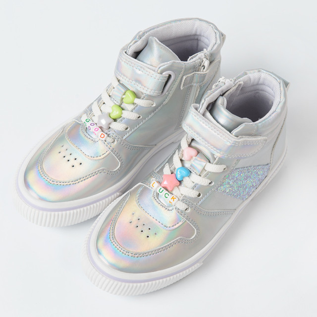 Високи обувки, цвят: Сребрист