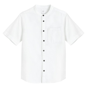 Риза с къс ръкав, цвят: Бял