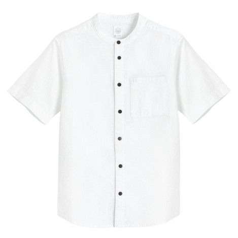 Риза с къс ръкав, цвят: Бял