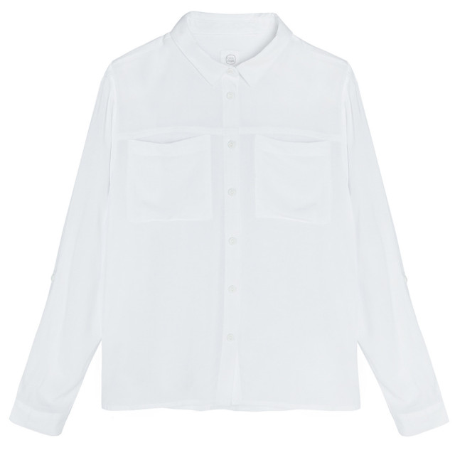 Риза с дълъг ръкав, цвят: Бял