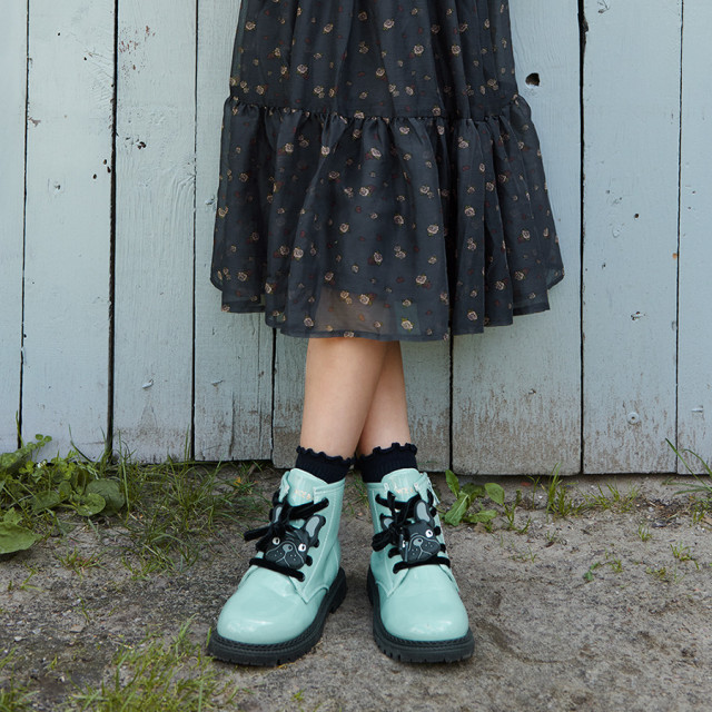 Високи обувки, цвят: Светло ментов