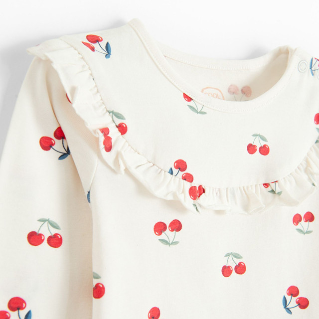 Боди с дълъг ръкав, цвят: Бял