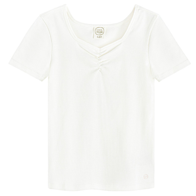 Блуза с къс ръкав, цвят: Бял