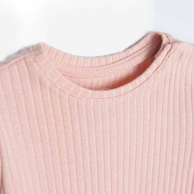 Тениска с дълъг ръкав, цвят: Светло розов