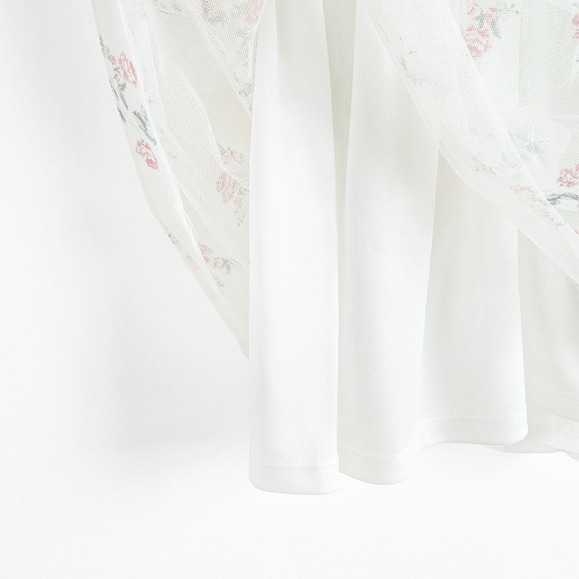 Рокля с къс ръкав, цвят: Бял