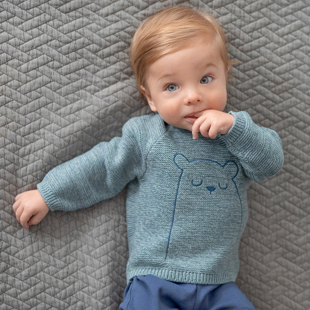 Пуловер, цвят: Син меланж