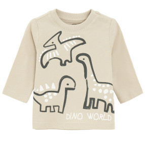 Тениска с дълъг ръкав, цвят: Бежов