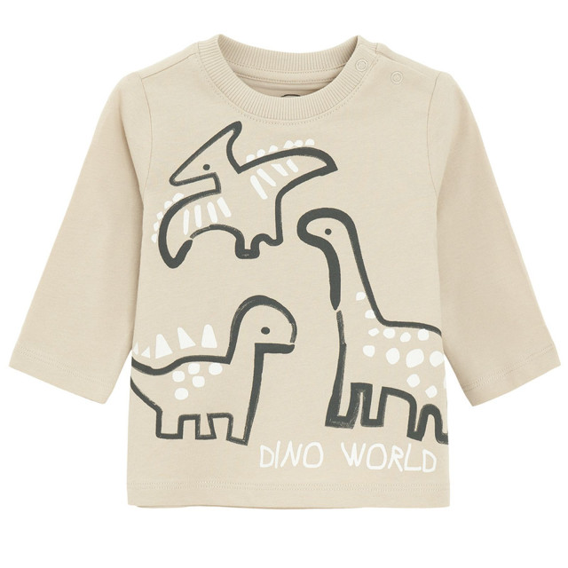 Тениска с дълъг ръкав, цвят: Бежов