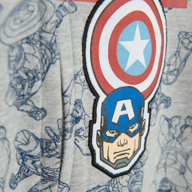 Пижама MARVEL, цвят: Сив меланж