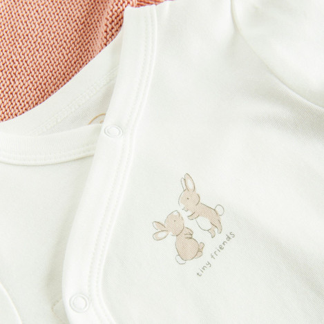 Боди с дълъг ръкав 3бр., цвят: Бял