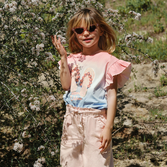 Блуза с къс ръкав, цвят: Бял