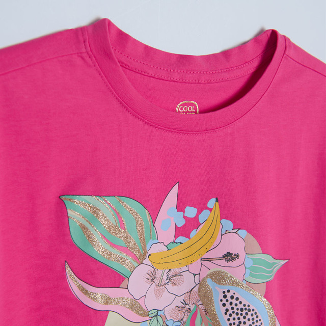 Тениска с къс ръкав, цвят: Цикламен