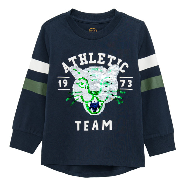 Тениска с дълъг ръкав, цвят: Морско син