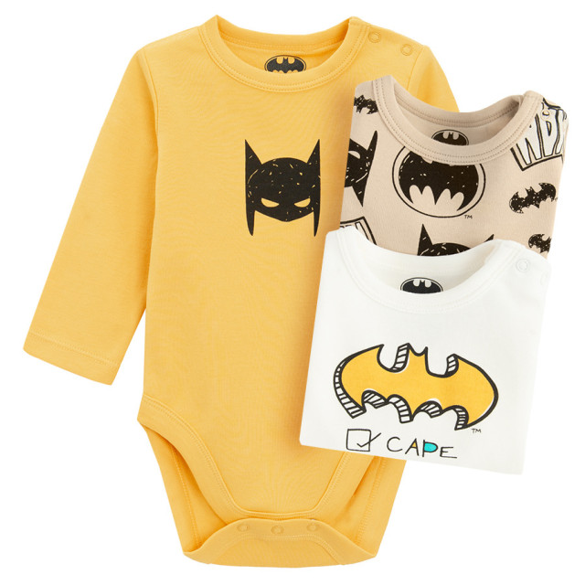 Боди с дълъг ръкав 3бр. BATMAN, цвят: Микс