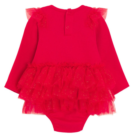 Боди с дълъг ръкав, цвят: Червен