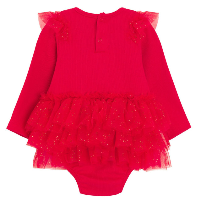 Боди с дълъг ръкав, цвят: Червен