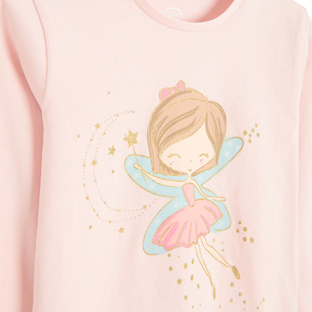 Тениска с дълъг ръкав, цвят: Розов