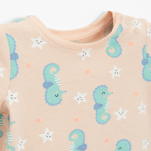 Тениска с къс ръкав, цвят: Светло розов