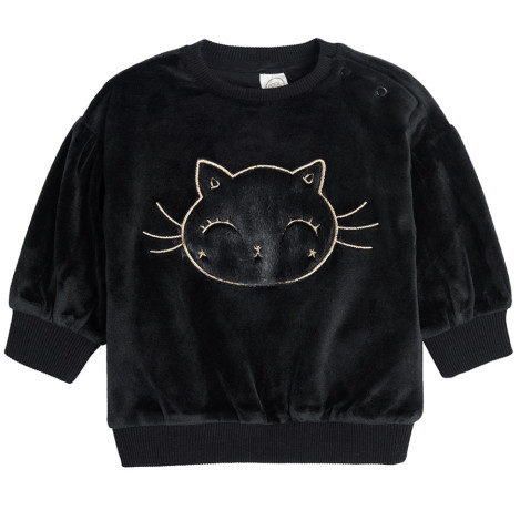 Блуза с дълъг ръкав, цвят: Черен