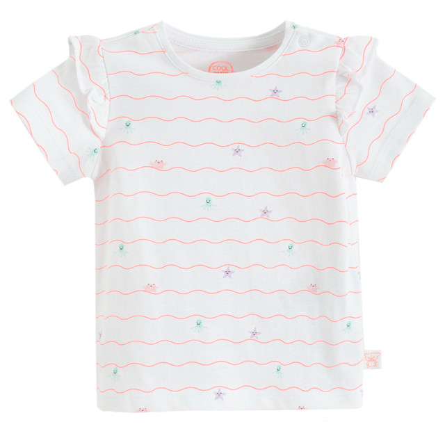 Блуза с къс ръкав, цвят: Кремав