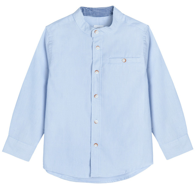 Риза с дълъг ръкав, цвят: Светло син