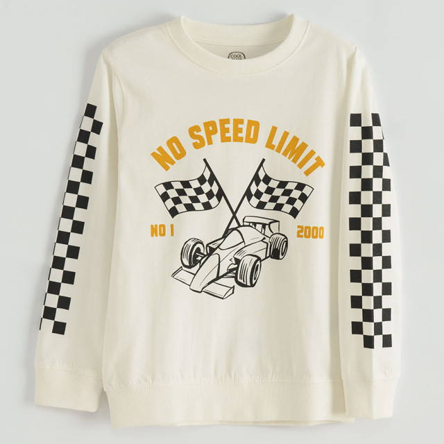 Блуза с дълъг ръкав, цвят: Кремав