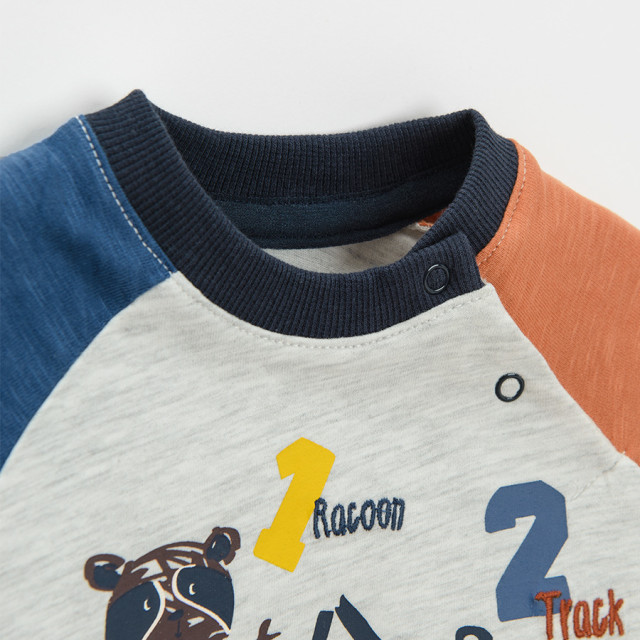 Тениска с дълъг ръкав, цвят: Бежов меланж