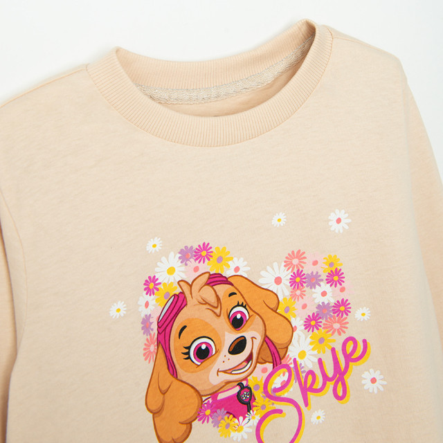 Рокля с дълъг ръкав PAW PATROL, цвят: Бежов