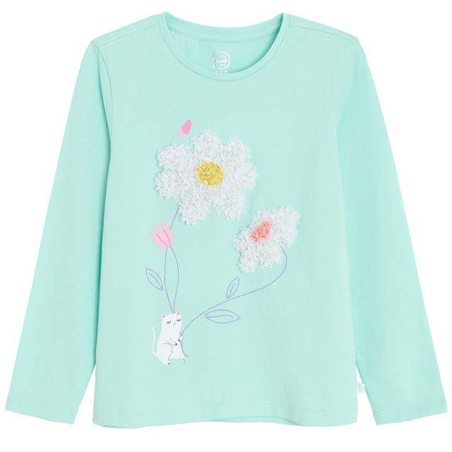 Тениска с дълъг ръкав, цвят: Зелен