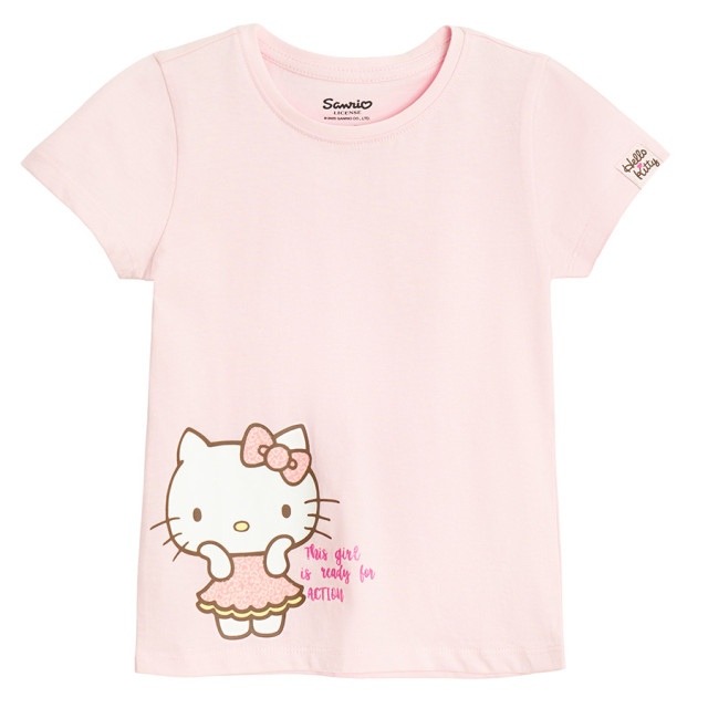 Тениска с къс ръкав HELLO KITTY, цвят: Розов