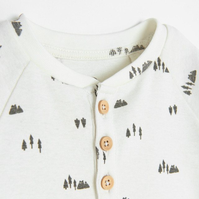 Боди с дълъг ръкав, цвят: Кремав