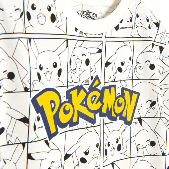 Тениска с къс ръкав POKEMON, цвят: Бял