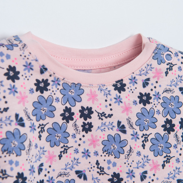 Рокля с дълъг ръкав, цвят: Светло розов