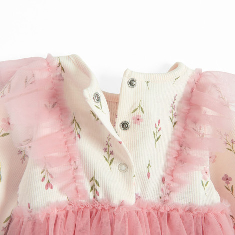 Рокля с дълъг ръкав, цвят: Розов