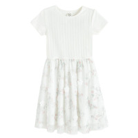 Рокля с къс ръкав, цвят: Бял