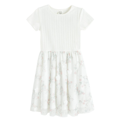 Рокля с къс ръкав, цвят: Бял