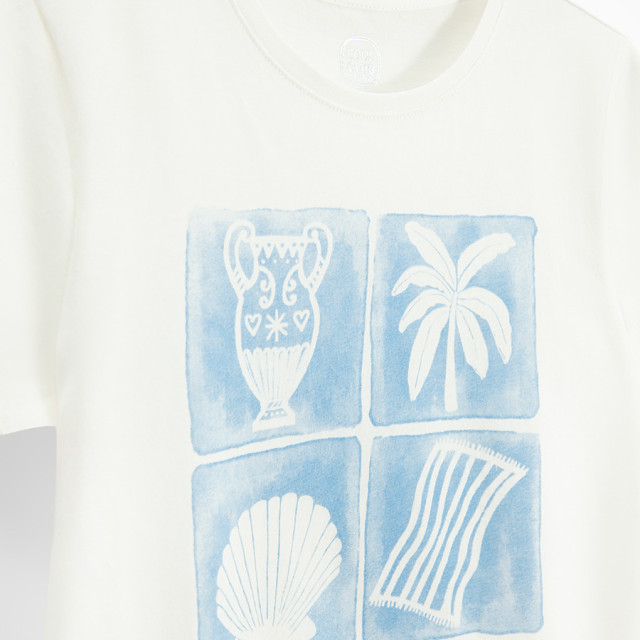 Тениска с къс ръкав, цвят: Бял