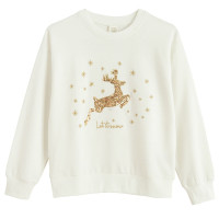 Блуза с дълъг ръкав, цвят: Мръсно бял