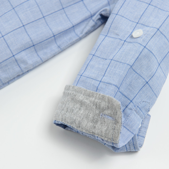 Риза с дълъг ръкав, цвят: Син