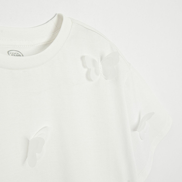 Блуза с къс ръкав, цвят: Бял