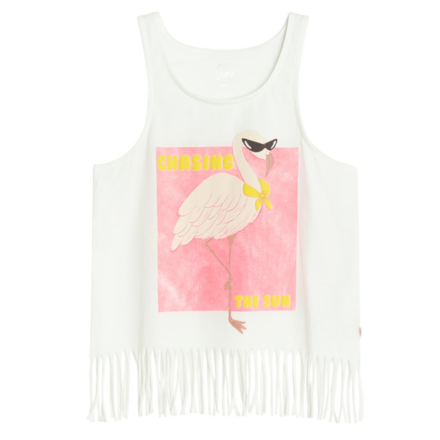 Блуза без ръкави, цвят: Бял