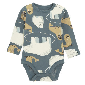 Боди с дълъг ръкав, цвят: Син