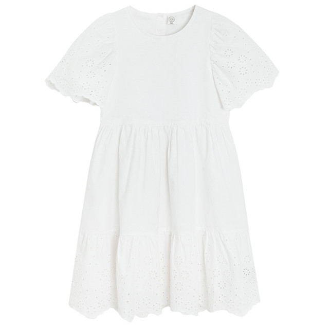 Рокля с къс ръкав, цвят: Бял