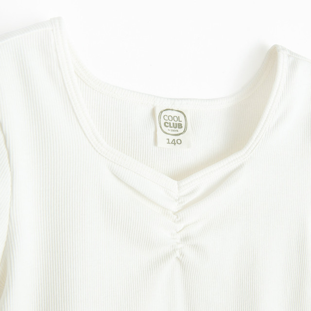 Блуза с къс ръкав, цвят: Бял